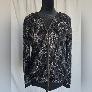 Vocal Black Hoodie with Lace Detail